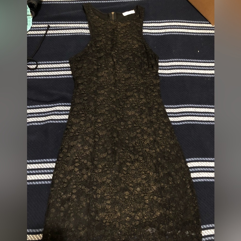 Black and gold lace bodycon dress
